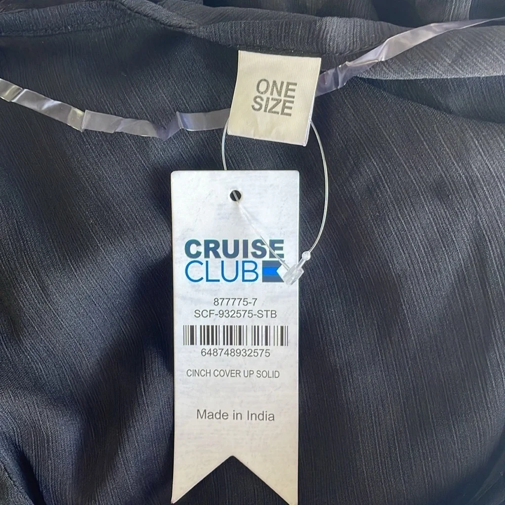 Cruise Club Black Tassel Swim Coverup